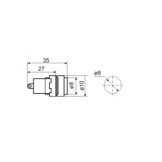 Сигнальная арматура AD22E-8DS красная 220V АC