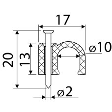 Скоба белая CHR-10 мм круглая (100 шт.)