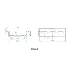 DIN-рейка K-6800 алюминиевая