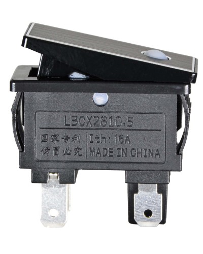 KCD3-M1-201EN-BB Переключатель 1 кл., алюм. вставка, с синей подсветкой 230В, 15А