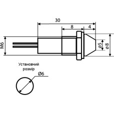Сигнальная арматура AD22C-6 желтая 220V AC