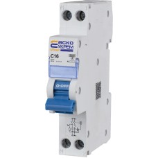 Устройство защитного отключения с защитой от сверхтоков UTrust 1P+N (18 mm) 16А C 30mА AC