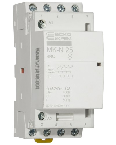 Модульный контактор MK-N 4P 25A 4NO 220V