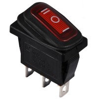 KCD3-103W R/B Переключатель 1 клав. опрокидывающийся (красный)