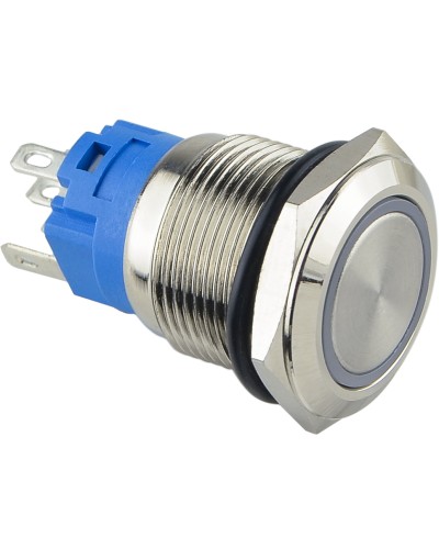 TYJ 19-271 Кнопка металева пласка з підсвічуванням, 1NO+1NC, червона 220V.