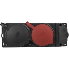 Колодка каучуковая 3Р+РЭ с защитными крышками двухместная (1×25А/1×16A*2P+PE) IP44