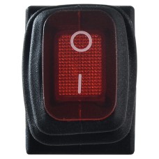 KCD1-2-101NW R/B 220V Переключатель 1 клав. влагоза. красный с подсветкой