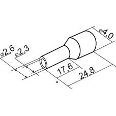 Наконечники трубчатые НТ 2,5-18 синие (100 шт.)