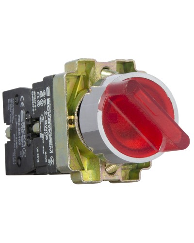 XB2-BK2465 Кнопка красная поворотная 2-поз. с подсветкой