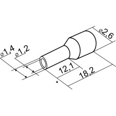 Наконечники трубчатые НТ 0,75-12 белые (100 шт.)