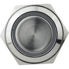 TYJ 16-261 Кнопка металлическая плоская с подсветкой, 1NO+1NC, зеленая 220V.
