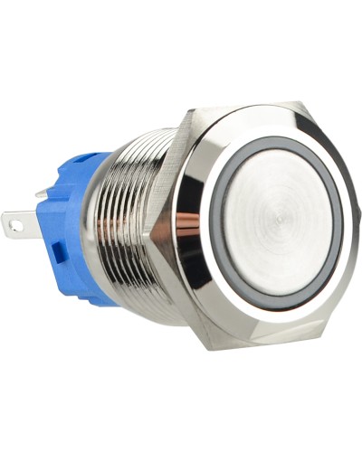 TYJ 19-271 Кнопка металева пласка з підсвічуванням, 1NO+1NC, червона 220V.