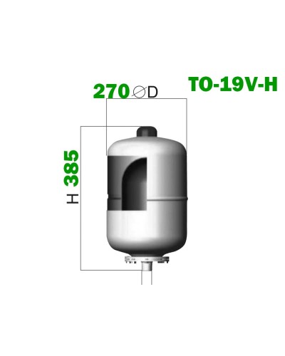 Розширювальний бак вертикальний змінна EPDM мембрана toНАСОСИ 19л 8 бар 3/4'' червоний TO-19V-H