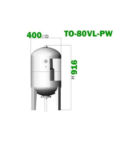 Гідроакумулятор вертикальний toНасоси TO-80VL-PW 80 л