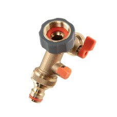 Тройник латунный с отводом PЗ 3/4" с латунным соединением РО 3/4" TPE, 2 шаровых крана, BRASS SOFT, BR-S2222