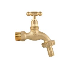 Кран вентильний РЗ 1/2", штуцер під шланг 3/4", латунний, SLOW OPEN, BR-KSO1234