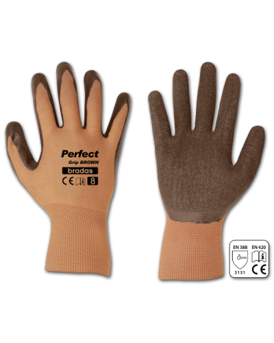 Рукавички захисні PERFECT GRIP BROWN латекс. розмір 8. RWPGBR8