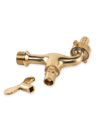 Кран вентильний РЗ 1/2", штуцер під шланг 3/4", латунний, BR-KFS1234