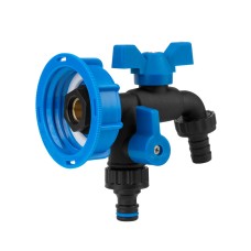 Набор IBC S60x6, кран BLACK RAVEN, РЗ 2x3/4'', NYLON/BRASS для шланга 5/8", 1/2", ниппель, IBCS60-GTBR123434NB1