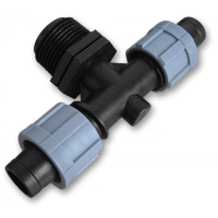 Трійник крапельна стрічка х2 / різьба зовнішня 3/4". DSTA06-34L