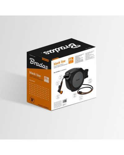 Автоматична котушка BLACK LINE зі шлангом 1/2" - 20м та аксесуари, ECO-W1B20