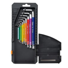 Набор шестигранных ключей с шаровидным наконечником HX 1,5-10 мм 9 шт. разноцветные/длинные, DIY-HKB62-LO/BOX