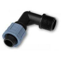 Коліно сполучне крапельна стрічка – різьба зовнішня 3/4". DSTA02-34L