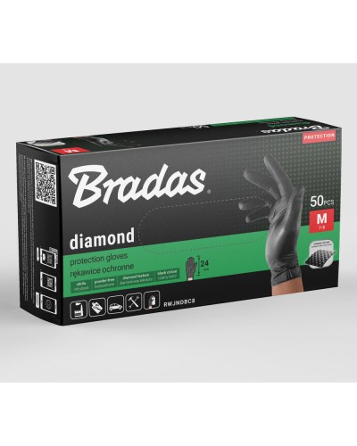 Нитриловые защитные перчатки, DIAMOND, размер XXL, 10-11, черный, RWJNDBC11