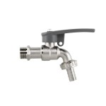 Кран вентильный РЗ 1/2", штуцер под шланг 3/4", никель латунь, SIDE LOCK, BR-KSS1234
