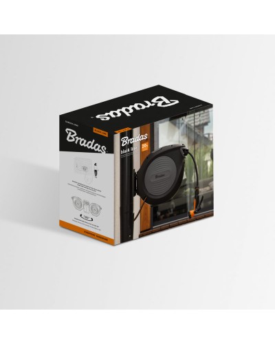 Автоматична котушка BLACK LINE зі шлангом 1/2" - 20м та аксесуари, ECO-W1B20