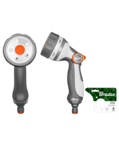 Пістолет для поливу 5 режимів металевий. SMOOTH CONTROL. WHITE LINE. WL-EN55M