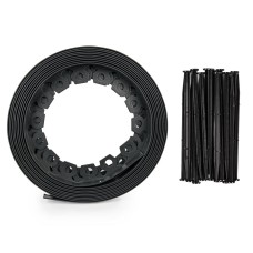 Бордюр газонный 50мм х 10м с комплектом кольев, EASY BORDER, черный, OBEB5010SET