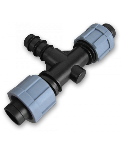 Тройник капельная лента х2/соединитель для трубки 16мм. DSTA03-16L