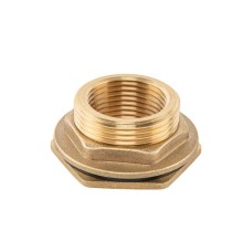 Втулка для бака РО 1/2" - РЗ 3/4" с гайкой и прокладкой 3/4", BRASS, BR-P12034