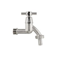 Кран вентильный РЗ 1/2", штуцер под шланг 3/4", латунь/никель, CROSS HANDL, GKK0T123413