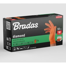 Нитриловые защитные перчатки, DIAMOND, размер XXL, 10-11, оранжевые, RWJNDOR11