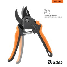 Секатор с регулируемой ручкой, лезвие с наковальней, сталь SK5, V-SERIES, KT-V1049