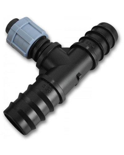 Тройник соединитель для трубки 25мм х2/капельная лента. DSTA04-25L