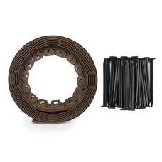 Бордюр газонный 50мм х 10м с комплектом кольев, EASY BORDER, черный, OBEBR5010SET