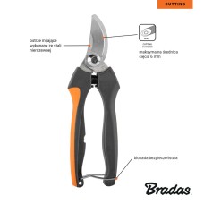 Секатор с проходным лезвием, нержавеющая сталь, V-SERIES-D, KT-V1045