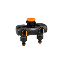 Распределитель с 2 кранами, РЗ 1" РЗ 3/4", BLACK LINE, ECO-PWB3052