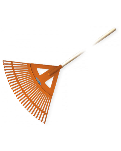 Граблі віялові 27 зубців з дерев'яним держаком. KT-CX27W