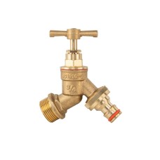 Кран вентильный РЗ 3/4", выход РЗ 3/4", BRASS, BR-KCR3434