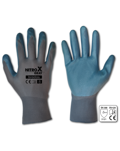 Рукавички захисні NITROX GRAY нітрил. розмір 9. RWNGY9