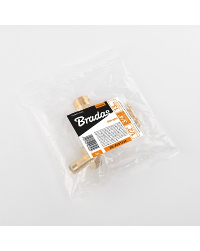 Кран вентильний РЗ 1/2", штуцер під шланг 3/4", латунний, SLOW OPEN, BR-KSO1234