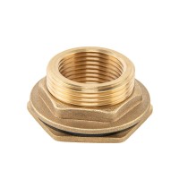 Втулка для бака РО 3/4" - РЗ 1" с гайкой и прокладкой 1", BRASS, BR-P34100