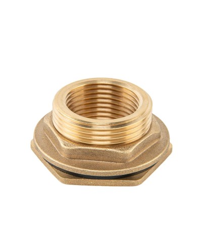 Втулка для бака РО 3/4" - РЗ 1" с гайкой и прокладкой 1", BRASS, BR-P34100