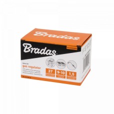 Газовый редуктор 37 mbar. 1.5 кг/ч. с предохранительным клапаном и манометром для шланга 9-10 мм. RG A310IE-M