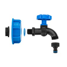 Набор IBC РО S60x6, кран, нейлон РЗ 1/2" на шланг 5/8", 1/2" + ниппель, IBCS60-WL-K112