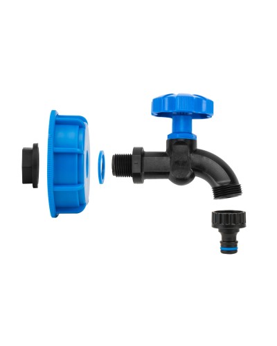 Набор IBC РО S60x6, кран, нейлон РЗ 1/2" на шланг 5/8", 1/2" + ниппель, IBCS60-WL-K112